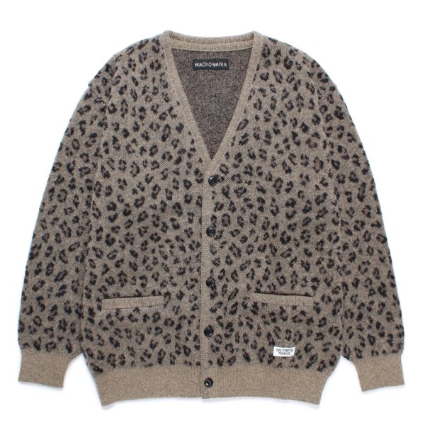 画像1: WACKO MARIA/LEOPARD JACQUARD MOHAIR KNIT CARDIGAN（BEIGE）［レオパードモヘアカーディガン-24秋冬］