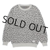 WACKO MARIA/LEOPARD JACQUARD MOHAIR KNIT SWEATER（GRAY）［レオパードモヘアセーター-24秋冬］