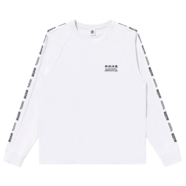 画像1: BlackEyePatch/HWC EMBROIDERED RAGLAN L/S TEE（WHITE）