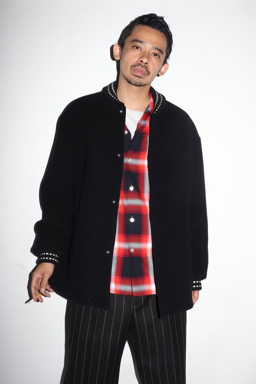 他の写真2: WACKO MARIA/OMBRE CHECK OPEN COLLAR SHIRT（RED）［オンブレチェックオープンカラーシャツ-24秋冬］