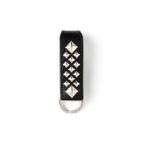 CALEE/STUDS LEATHER SNAP KEY RING（BLACK）［スタッズレザースナップキーリング-24秋冬］