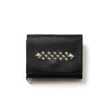 CALEE/STUDS LEATHER MULTI WALLET（BLACK）［スタッズレザーマルチウォレット-24秋冬］