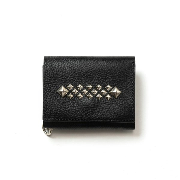 画像1: CALEE/STUDS LEATHER MULTI WALLET（BLACK）［スタッズレザーマルチウォレット-24秋冬］