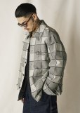 画像3: CALEE/BLOCK CHECK OVER SIZE SHIRT JACKET（IVORY）［ブロックチェックオーバーサイズシャツJKT-24秋冬］ (3)