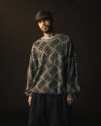 画像2: TIGHTBOOTH/CHECKER PLATE MOHAIR SWEATER（Black）［チェッカープレートモヘアセーター-24秋冬］ (2)