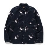 RATS/ATOMIC PRINT FLANNEL B.D SHIRT（BLACK）［フランネルB.Dシャツ-24秋冬］