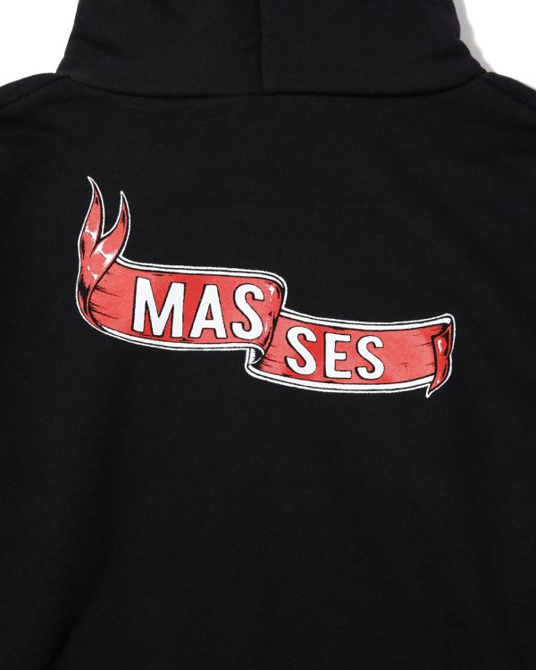 画像4: PORKCHOP/FLYING WEEL  P HOODED（×MASSES）（BLACK）［プルオーバーパーカー-24秋冬］