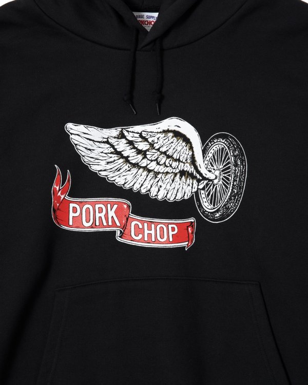 画像3: PORKCHOP/FLYING WEEL  P HOODED（×MASSES）（BLACK）［プルオーバーパーカー-24秋冬］