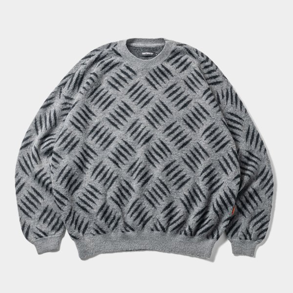 画像1: TIGHTBOOTH/CHECKER PLATE MOHAIR SWEATER（Grey）［チェッカープレートモヘアセーター-24秋冬］