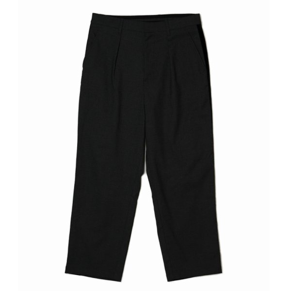 画像1: BUENA VISTA/SIDE LINE TUCK SLACKS（BLACK）［サイドラインタックスラックス-24秋冬］