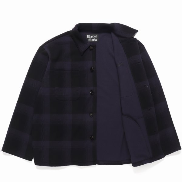 画像2: WACKO MARIA/CHECK FLEECE SHIRT JACKET（NAVY）［チェックフリースシャツJKT-24秋冬］