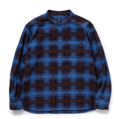 他の写真1: RATS/STAND COLLAR C/R FLANNEL CHECK SHIRT（SAX BLUE CHECK）［スタンドカラーフランネルチェックシャツ-24秋冬］