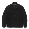 WACKO MARIA/SUEDE TRUCKER JACKET（BLACK）［スウェードレザートラッカーJKT-24秋冬］