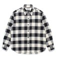 画像1: WACKO MARIA/CHECK FLANNEL SHIRT（WHITE）［チェックフランネルシャツ-24秋冬］ (1)