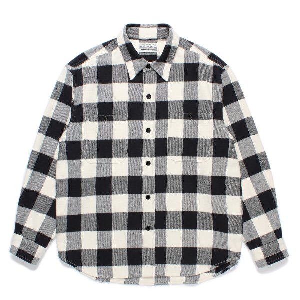 画像1: WACKO MARIA/CHECK FLANNEL SHIRT（WHITE）［チェックフランネルシャツ-24秋冬］