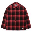 画像1: WACKO MARIA/CHECK FLEECE SHIRT JACKET（RED）［チェックフリースシャツJKT-24秋冬］ (1)