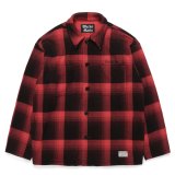 WACKO MARIA/CHECK FLEECE SHIRT JACKET（RED）［チェックフリースシャツJKT-24秋冬］