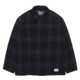 画像1: WACKO MARIA/CHECK FLEECE SHIRT JACKET（NAVY）［チェックフリースシャツJKT-24秋冬］ (1)