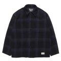 WACKO MARIA/CHECK FLEECE SHIRT JACKET（NAVY）［チェックフリースシャツJKT-24秋冬］