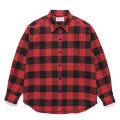 WACKO MARIA/CHECK FLANNEL SHIRT（RED）［チェックフランネルシャツ-24秋冬］