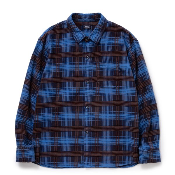 画像1: RATS/C/R FLANNEL CHECK SHIRT（SAX BLUE CHECK）［フランネルチェックシャツ-24秋冬］