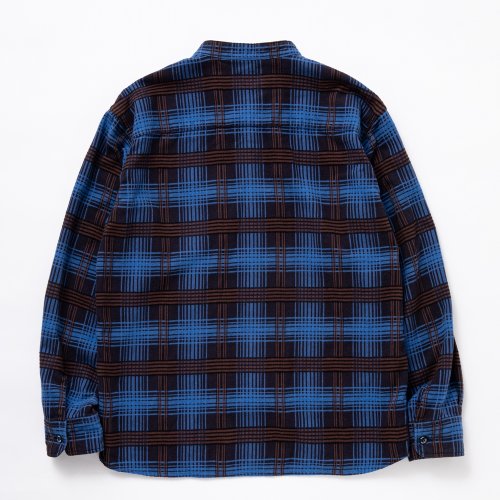 他の写真2: RATS/STAND COLLAR C/R FLANNEL CHECK SHIRT（SAX BLUE CHECK）［スタンドカラーフランネルチェックシャツ-24秋冬］