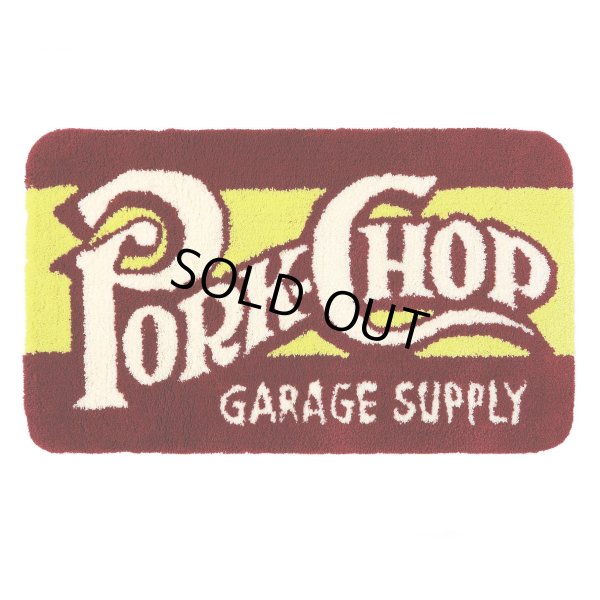 画像1: PORKCHOP/SQUARE LOGO MAT（RED/YELLOW）［スクエアロゴマット-24秋冬］