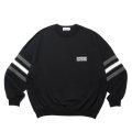 COOTIE PRODUCTIONS/Heavy Oz Jersey Jacquard Sleeve Crew（Black）［ジャガードスリーブクルー-24秋冬］