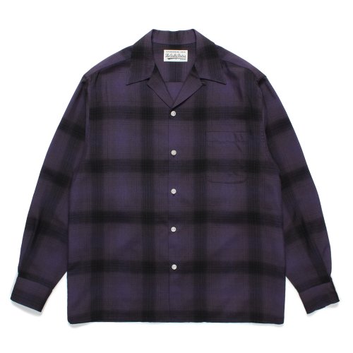 他の写真1: WACKO MARIA/OMBRE CHECK OPEN COLLAR SHIRT（PURPLE）［オンブレチェックオープンカラーシャツ-24秋冬］