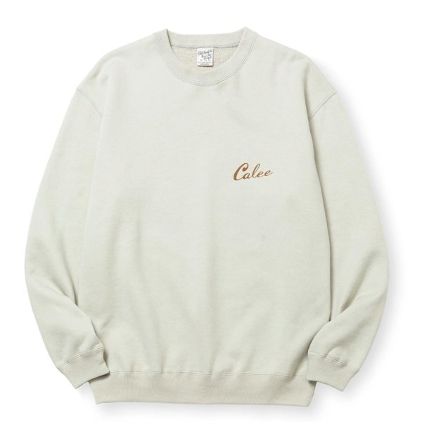 画像2: CALEE/SYNDICATE RETRO GIRL CREW NECK SW ＜NATURALLY PAINT DESIGN＞（Lt.BEIGE）［クルーネックスウェット-24秋冬］