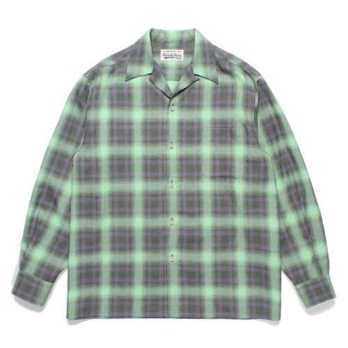 他の写真1: WACKO MARIA/OMBRE CHECK OPEN COLLAR SHIRT（GREEN）［オンブレチェックオープンカラーシャツ-24秋冬］