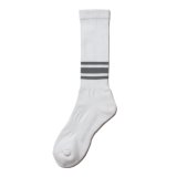 COOTIE PRODUCTIONS/Raza High Socks（Border）（Off White）［ハイソックス-24秋冬］