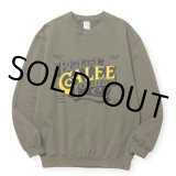 CALEE/CAL BL LOGO CREW NECK SW ＜NATURALLY PAINT DESIGN＞（OLIVE）［クルーネックスウェット-24秋冬］