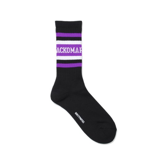 他の写真1: WACKO MARIA/LOGO JACQUARD SOCKS（BLACK/PURPLE）［ロゴジャガードソックス-24秋冬］