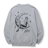 CALEE/SYNDICATE RETRO GIRL CREW NECK SW ＜NATURALLY PAINT DESIGN＞（GRAY）［クルーネックスウェット-24秋冬］