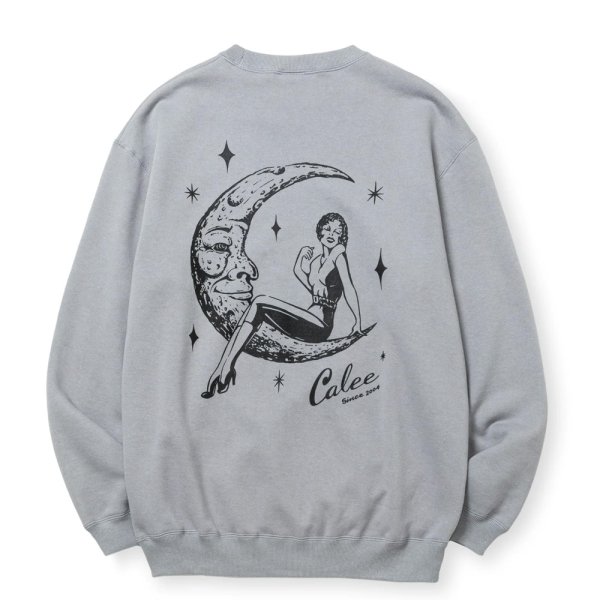 画像1: CALEE/SYNDICATE RETRO GIRL CREW NECK SW ＜NATURALLY PAINT DESIGN＞（GRAY）［クルーネックスウェット-24秋冬］