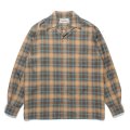 WACKO MARIA/OMBRE CHECK OPEN COLLAR SHIRT（BROWN）［オンブレチェックオープンカラーシャツ-24秋冬］