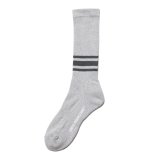 COOTIE PRODUCTIONS/Raza High Socks（Border）（Ash Gray）［ハイソックス-24秋冬］