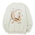 CALEE/SYNDICATE RETRO GIRL CREW NECK SW ＜NATURALLY PAINT DESIGN＞（Lt.BEIGE）［クルーネックスウェット-24秋冬］