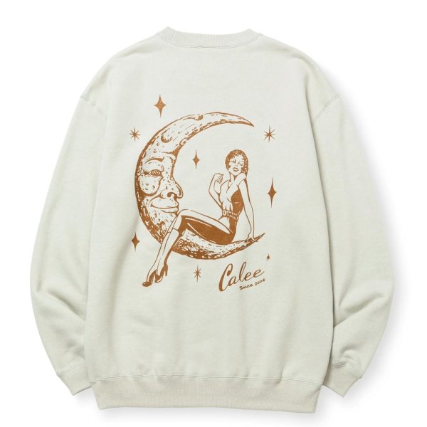 画像1: CALEE/SYNDICATE RETRO GIRL CREW NECK SW ＜NATURALLY PAINT DESIGN＞（Lt.BEIGE）［クルーネックスウェット-24秋冬］