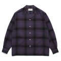 WACKO MARIA/OMBRE CHECK OPEN COLLAR SHIRT（PURPLE）［オンブレチェックオープンカラーシャツ-24秋冬］