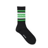 WACKO MARIA/LOGO JACQUARD SOCKS（BLACK/GREEN）［ロゴジャガードソックス-24秋冬］