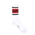 WACKO MARIA/LOGO JACQUARD SOCKS（WHITE/RED）［ロゴジャガードソックス-24秋冬］