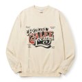 CALEE/CAL BL LOGO CREW NECK SW ＜NATURALLY PAINT DESIGN＞（BEIGE）［クルーネックスウェット-24秋冬］