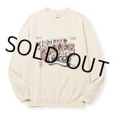 CALEE/CAL BL LOGO CREW NECK SW ＜NATURALLY PAINT DESIGN＞（BEIGE）［クルーネックスウェット-24秋冬］