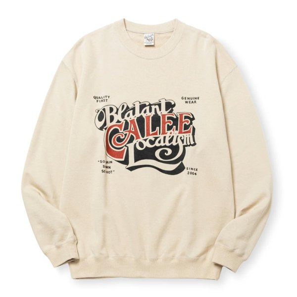 画像1: CALEE/CAL BL LOGO CREW NECK SW ＜NATURALLY PAINT DESIGN＞（BEIGE）［クルーネックスウェット-24秋冬］