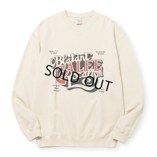 画像1: CALEE/CAL BL LOGO CREW NECK SW ＜NATURALLY PAINT DESIGN＞（BEIGE）［クルーネックスウェット-24秋冬］