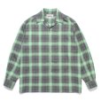 画像1: WACKO MARIA/OMBRE CHECK OPEN COLLAR SHIRT（GREEN）［オンブレチェックオープンカラーシャツ-24秋冬］ (1)