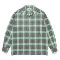 WACKO MARIA/OMBRE CHECK OPEN COLLAR SHIRT（GREEN）［オンブレチェックオープンカラーシャツ-24秋冬］