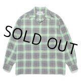 WACKO MARIA/OMBRE CHECK OPEN COLLAR SHIRT（GREEN）［オンブレチェックオープンカラーシャツ-24秋冬］